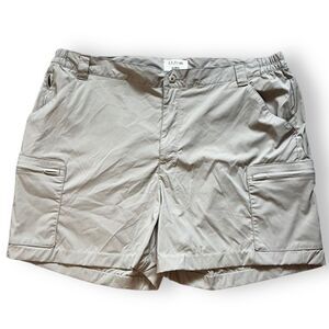 L.L. Bean Mens Cargo Shorts Regular Fit Pockets Outdoor Nylon Grey Size XL